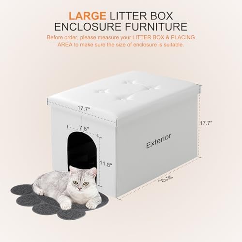MEEXPAWS Cat Litter Box Enclosure Furniture Odor Control - Image 2