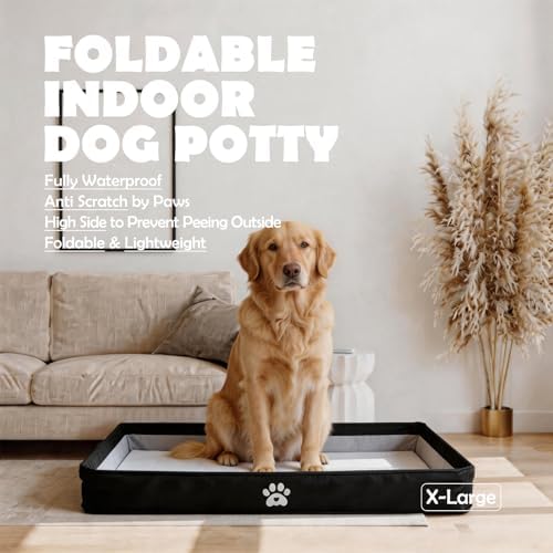 MEEXPAWS Dog Pee Pad Holder, Foldable Puppy Litter Box Indoor Potty Tray - Image 2