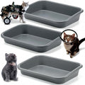 Uiifan 3Pcs Large Low Entry Cat Litter Box by Uiifan
