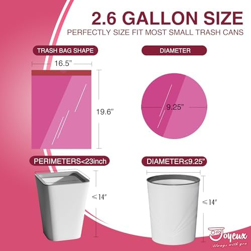 JOYEUX 2.6 Gallon Small Trash Bags Bathroom, Mini Garbage Bags - Image 4
