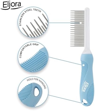 Pet Grooming & Dematting Comb – Stainless Steel Teeth, Non-Slip Grip, Removes - Image 2
