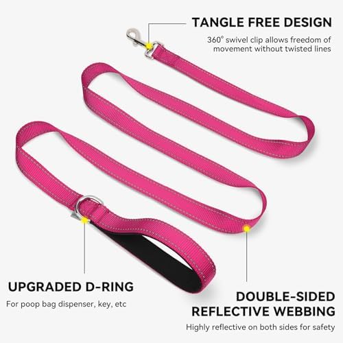 Joytale Reflective Dog Leash for Medium & Large Dogs, 5 FT x 1" - Image 5