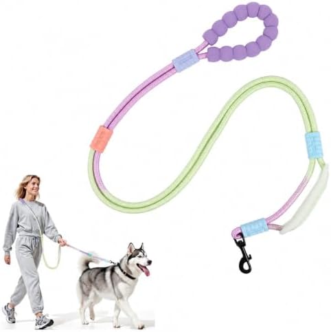 Hands Free Dog Leash, Double Handle Leash 6.5FT Purple-Green by Unknown