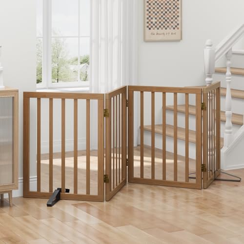 Dog Gates for Doorways, Freestanding Dog Gate Indoor, Foldable Pet Gates for - Image 4