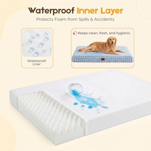 Orthopedic Dog Bed for Large Dog, Waterproof Washable Pet Bed for Crate - Image 5