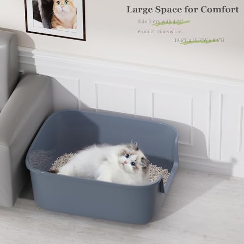 Vealind Large Cat Litter Box High Sided Entry Cat Litter Pan 50 x 40 x 22 CM - Image 5