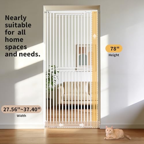 78.74" Extra Tall Cat Gate for Doorway, Wide Adjustable 27.56"-41.7" No - Image 2