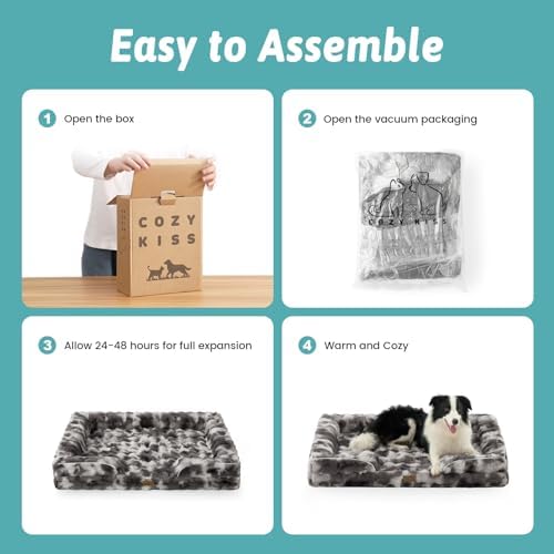 COZY KISS Faux Fur Orthopedic Dog Bed Washable - Image 5