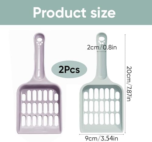2 Pcs Cat Litter Scoop, Strong Cat Poop Scoop, Plastic Cat Litter Tray Scoop - Image 2