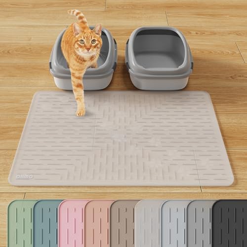 OHMO Large Cat Litter Mat 31.5x23.6 Silicone Trapping Mat Semi Transparent by OHMO