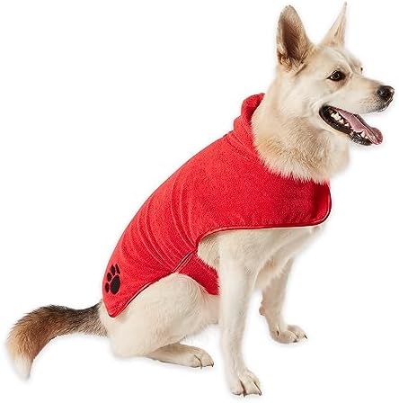 Bone Dry Pet Robe Collection Embroidered Absorbent Microfiber Bath Robe by BoneDry
