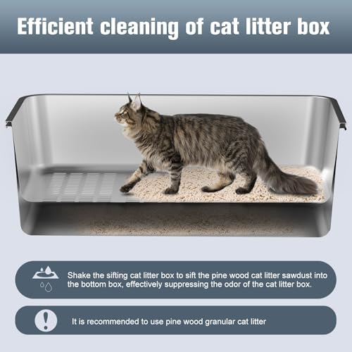 Stainless Steel Sifting Litter Box, - Image 5