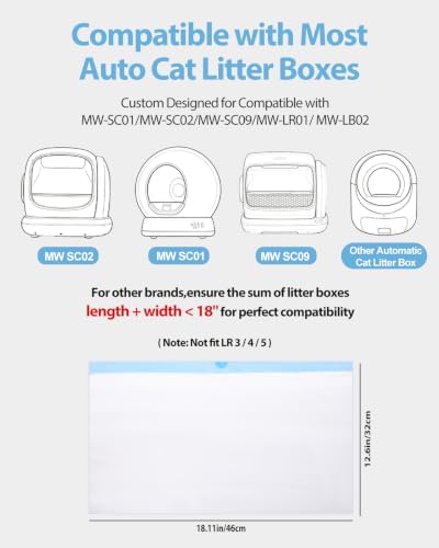 60 Count Drawstring Cat Litter Bags Compatible - Image 2