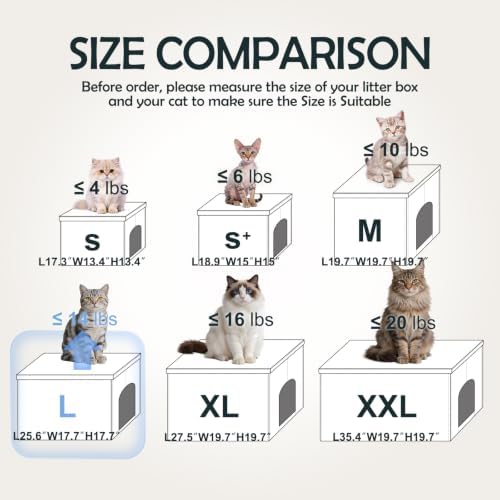MEEXPAWS Cat Litter Box Enclosure Furniture Odor Control - Image 6