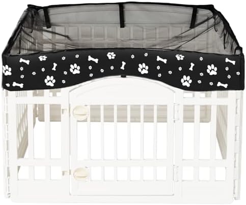 Dog Playpen Mesh Top Cover for 36" Inch Pet Playpen by KUMOUARTS
