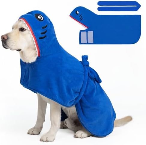 SCENEREAL Dog Bathrobe Fast Drying Towel Microfiber Dog Towel Robe by SCENEREAL