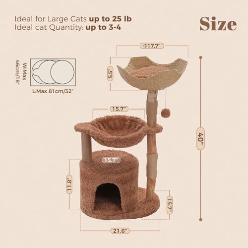 MUTTROS 40" Modern Wood Cat Tree - Image 7