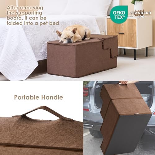 EHEYCIGA Dog Stairs for High Bed 22.5" H, 5-Step Dog Steps - Image 5