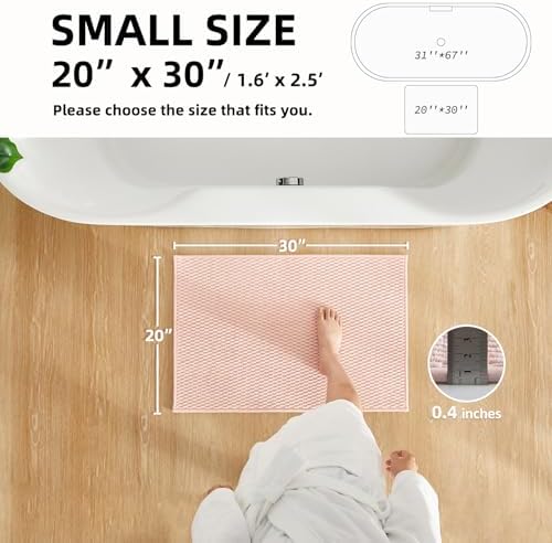 TYUU Bathroom Rugs Non Slip Washable, Super Absorbent Thin Bath Mat Small Quick - Image 2