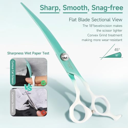 Curved Dog Grooming Scissors -7" Professional Grooming Shears - Image 4