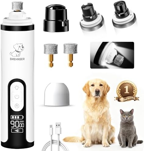Dog Nail Grinder, Rechargeable Pet Nail Trimmer by PleySyncz