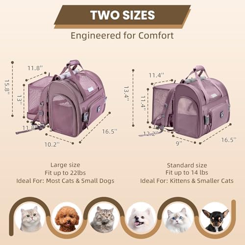 Lollimeow Expandable Large Cat Carrier Backpack, Supports up to 22 lbs - Image 2