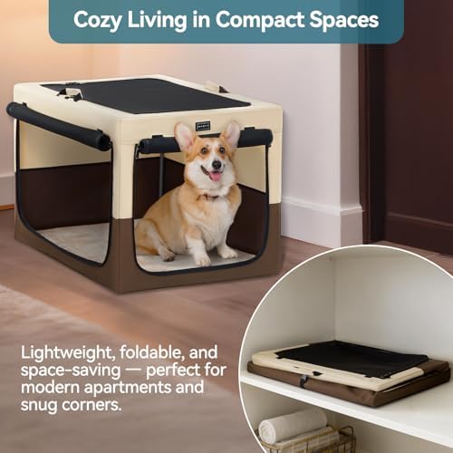 PETSFIT Portable Dog Crate for Medium Large Dogs, – 36" Soft Dog Travel Crates - Image 7