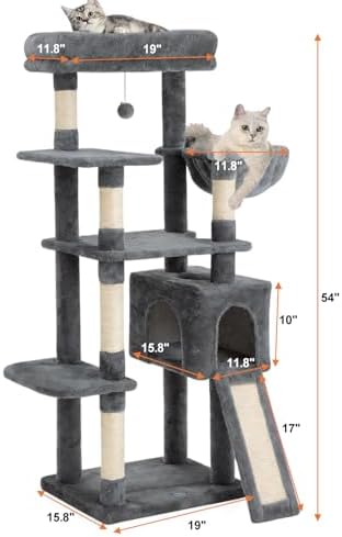 54 Inches Cat Tree, Tall Cat Tower - Image 2