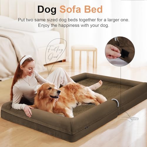 NANUYA Orthopedic Dog Bed for Large Dogs, 36 x 27 Inch, Dark Coffee - Image 3