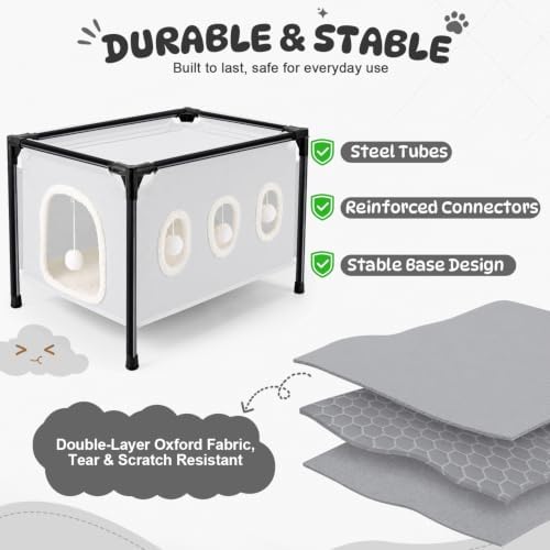 SlowTon Cat Houses for Indoor Cats, Covered Cat Bed Cave Hideaway - Image 4
