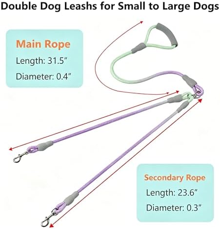 Double Dog Leash for Two Dogs Walking & Training Trangle Free - Image 7