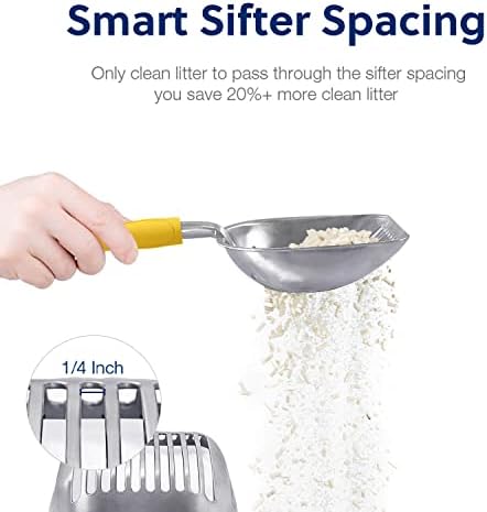 WePet Cat Litter Scoop, Aluminum Alloy Sifter, Kitty Metal Scooper, Deep Shovel - Image 4