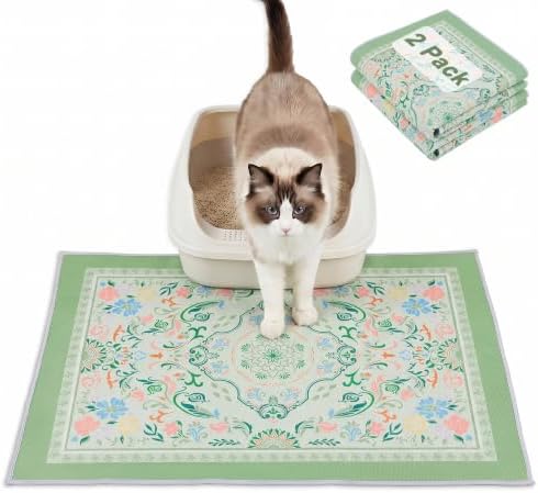 Bienbee Cat Litter Mat, 2 Pack 33" x 22" Machine Washable by Bienbee