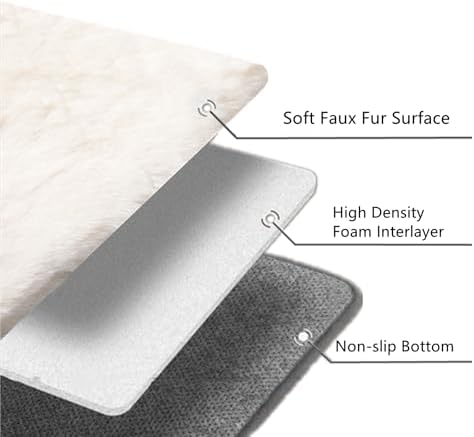 SHENGOCASE 2-Pack Faux Rabbit Fur Dog Cat Bed Cushion Mat - Image 6