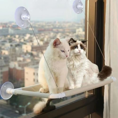 Khaki Cat Window Hammock Perch Cat Safety Sunny Bed - Image 2