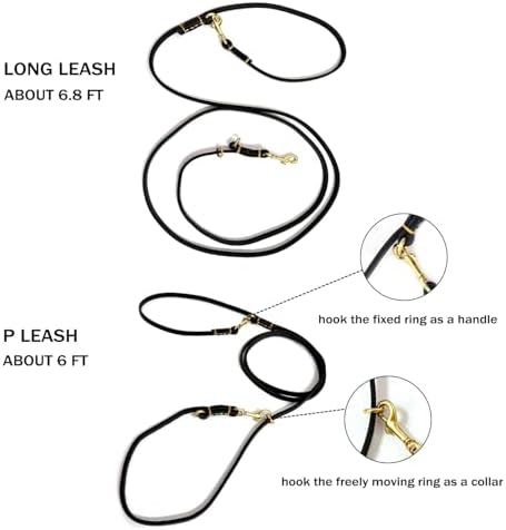 Multi Function 8ft Genuine Leather Hands Free Dog Training Leash - Image 5