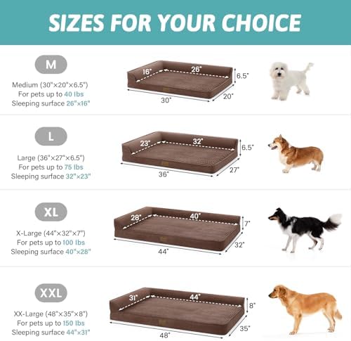COZY KISS Orthopedic Dog Bed for Extra Large Dogs, L Shaped XXL 48x35 inch - Image 5