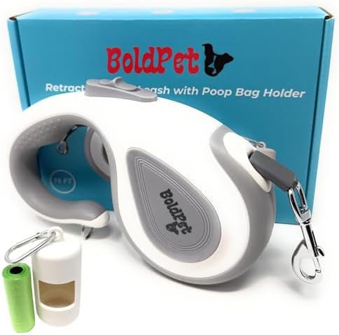 Retractable Dog Leash with Poop Bag Holder-16Ft NylonTape Retractable Leash by Unknown