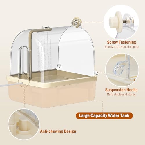Automatic Bird Bath for Cage, Parakeet Bath - Image 2