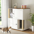 Yafylly Double Litter Box Enclosure Furniture, Cat Litter Cabinet Hidden by Yafylly