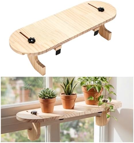 Natural Window Sill Plant Shelf, 21.7 x 7.1 x 5.9 Inch by Unknown