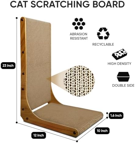 Cat Scratcher, L-Shaped Cat Scratching Pad, 23 Inch - Image 2