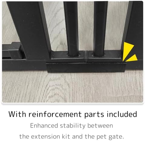 Lumizone Extra Tall Cat Gate Extension Kit 55.12" High 16.73" Wide Black - Image 4