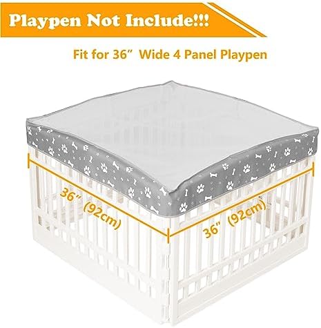 Dog Playpen Mesh Top Cover for 36" Inch Pet Playpen - Image 2