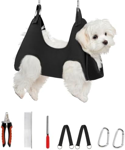 Supet Dog Grooming Hammock for Nail Trimming, Pet Grooming Hanging Harness by Supet