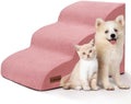 Dog Stairs for Small Dogs, 3-Step Pink Pet Ramp for Couch, Cats & Puppies by AODISMAN