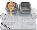 OHMO Large Cat Litter Mat, 31.5x23.6 Silicone Trapping Mat Ash Grey by OHMO