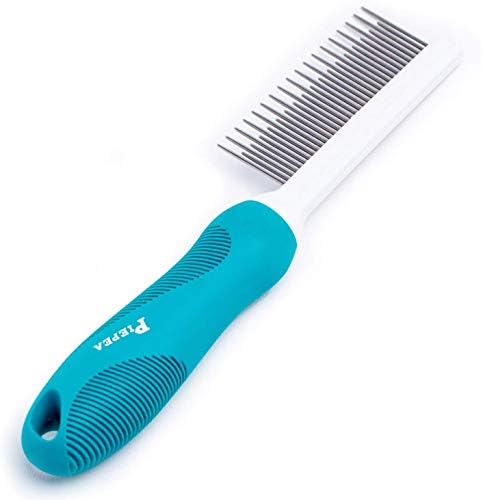 Pet Comb, Long & Short Stainless Steel Teeth Grooming Comb by PIEPEA