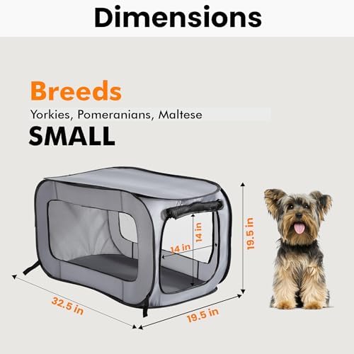 Portable Collapsible Pop Up Kennel, 32.5"L x 19.5"W x 19.5"H - Image 2