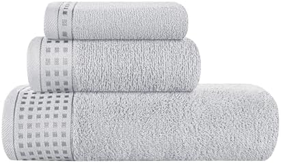 GLAMBURG Ultra Soft 3 Pack Cotton Towel Set, Contains a Bath Towel 28x55 inch by GLAMBURG